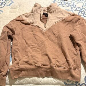Forever 21 Two-Tone Tan and Cream Cowl Neck Sweater